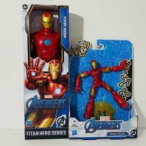 🆕 Marvel Avengers Titan Hero Blast Gear Iron Man & Bend & Flex 6" Action Figure